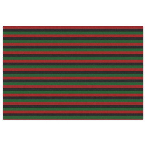 Red Green Black Stripes Pan African Happy Kwanzaa Tissue Paper