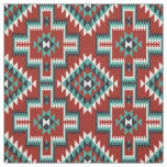 Red Green Black White Oriental Kilim Pattern Fabric