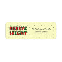 Red Green Blocks Merry & Bright Holiday Address Label