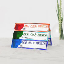 Red Green Blue Bible Study Invitation on a