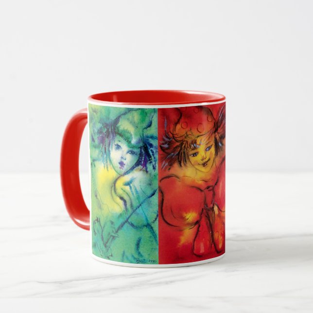 RED GREEN BLUE CIRCUS CLOWNS COLLECTION MUG (Front Left)