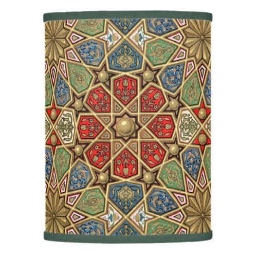 Red Green Blue Faux Gold Arabic Art Pattern Lamp Shade