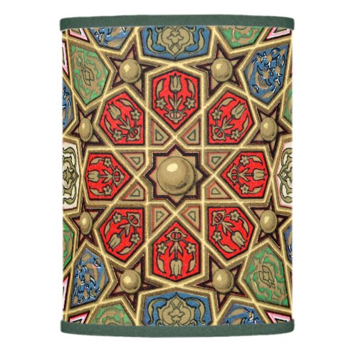 Red Green Blue Faux Gold Arabic Art Pattern Lamp Shade