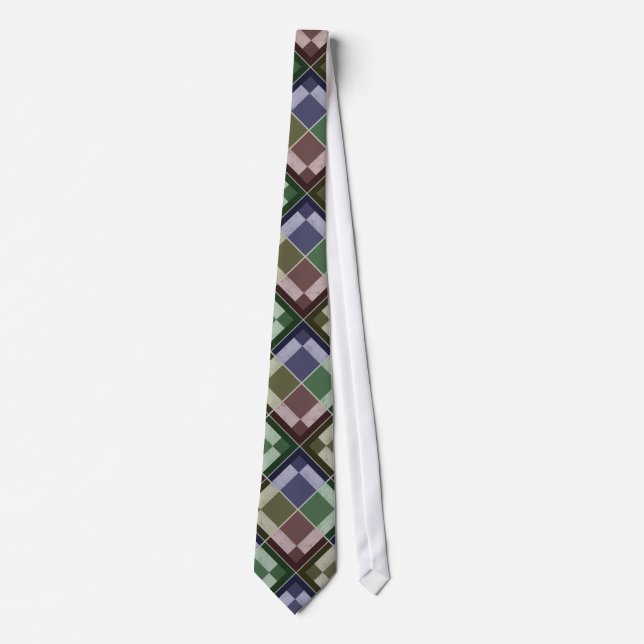 Red Green Blue Plaid Tie (Front)