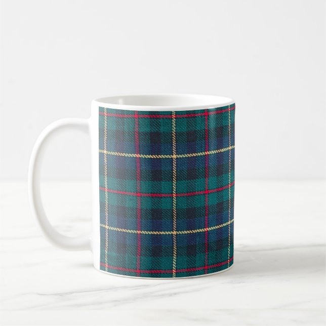 Red, green, blue Scottish tartan pattern. Coffee Mug (Left)