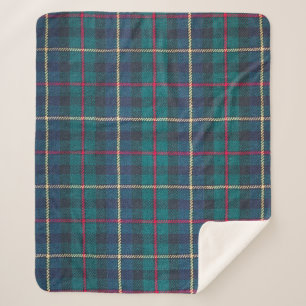 Red, green, blue Scottish tartan pattern. Sherpa Blanket