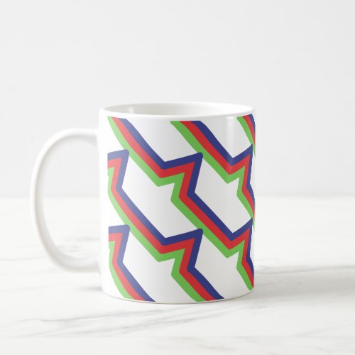 Red Green Blue Striped Coffee Mug