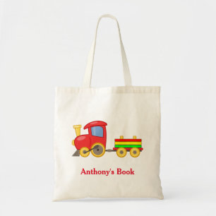 Red Green & Blue train kids named library Tote Bag