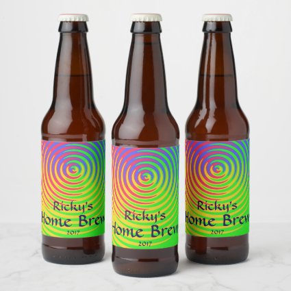 Red Green Blue Yellow Rainbow Abstract Beer Label