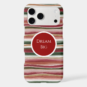 Red Green Blush White Gold Stripes iPhone 17 Pro Max Case