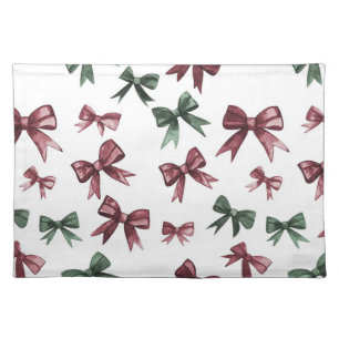 Red Green Bows Christmas Cloth Placemat