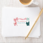 Red & Green Bows Christmas Holiday Return Address Label<br><div class="desc">Celebrate the season in style with this charming,  coquette-inspired Christmas Holiday return address label,  featuring hand-drawn bows,  soft colors,  and a romantic,  ribbon-filled design. It features four hand-drawn bows—one bold pink ribbon with red stripes,  one green ribbon with navy stripes,  plus two smaller accents in classic red and green.</div>