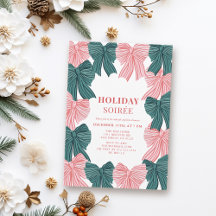 Red & Green Bows Christmas Holiday Soirée