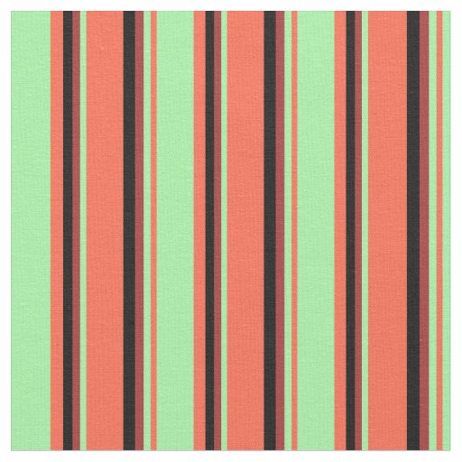 Red, Green, Brown & Black Striped/Lined Pattern Fabric