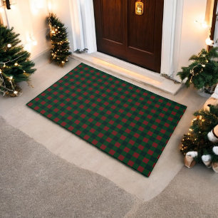 Red Green Buffalo Plaid Holiday Doormat