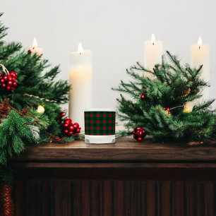 Red Green Buffalo Plaid Holiday Scented Candle
