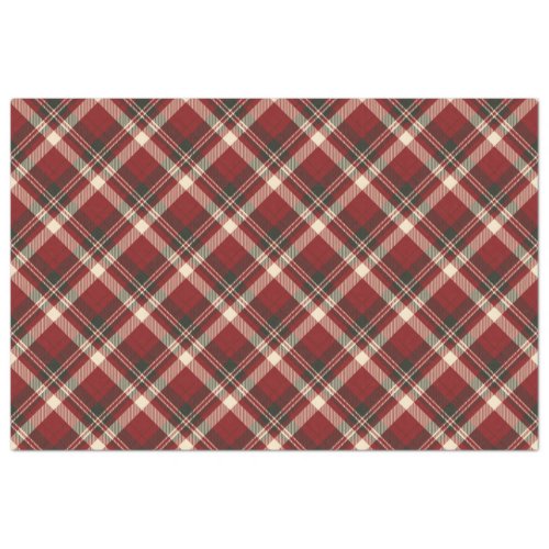 Red Green Buffalo Plaid Pattern Christmas Tissue Paper