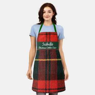 Red Green Buffalo Plaid Personalized Christmas  Apron