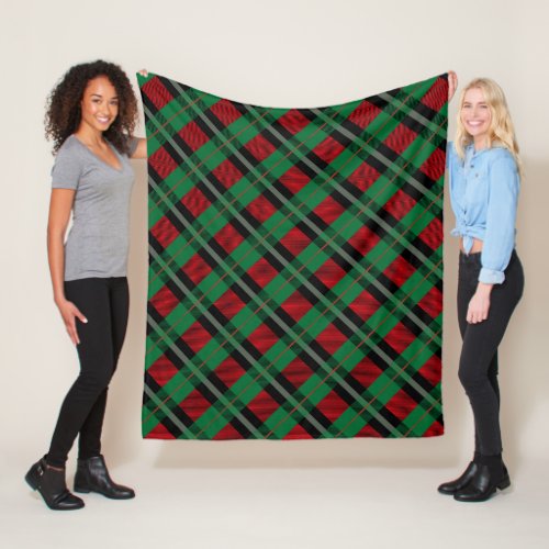 Red Green Buffalo Plaid Tartan Plaid Throw Twin  Fleece Blanket