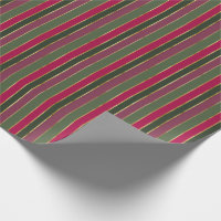 Red, Green, Burgundy, Gold Stripe Wrapping Paper