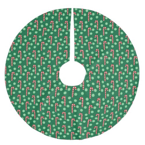 Red Green Candy Cane Peppermint Christmas Brushed Polyester Tree Skirt
