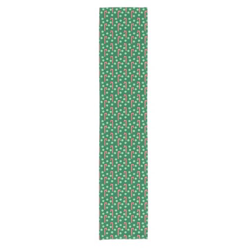 Red Green Candy Cane Peppermint Christmas Holiday  Short Table Runner