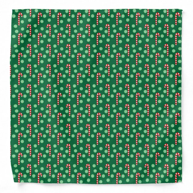 Red Green Candy Cane Peppermint Christmas Pet Dog Bandana (Front)