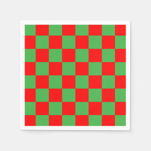 Red Green Check Checkered Pattern  Napkins