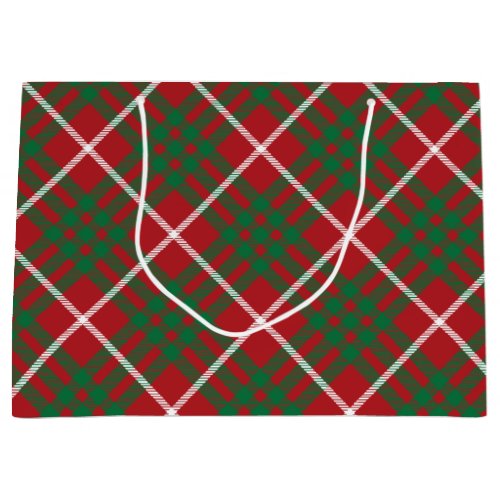 Red  Green Check Large Gift Bag