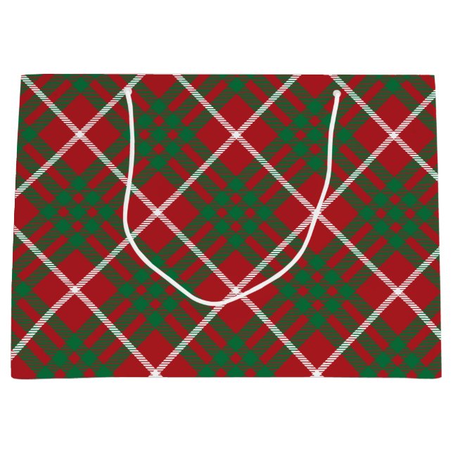 Red & Green Check Large Gift Bag (Front)