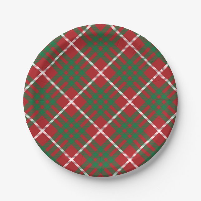 Red & Green Check Paper Plates (Front)