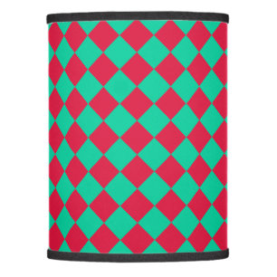 Red Green Checker Diamond Pattern Lamp Shade