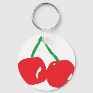 red green cherry illustration keychain