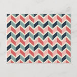 Red Green Chevron Pattern Geometric Designs Color Postcard