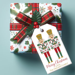 Red & Green Chinoiserie Nutcracker, Christmas Gift Tags