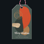 Red Green Christmas Abstract Custom Greeting Name Gift Tags<br><div class="desc">Merry Christmas Abstract Art Custom Greeting and Name Gift Tags in Red and Green</div>