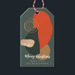Red Green Christmas Abstract Custom Greeting Name Gift Tags<br><div class="desc">Merry Christmas Abstract Art Custom Greeting and Name Gift Tags in Red and Green</div>