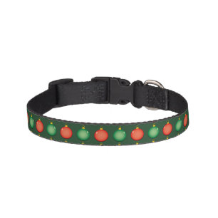Red Green Christmas Balls Festive Xmas Pet Collar