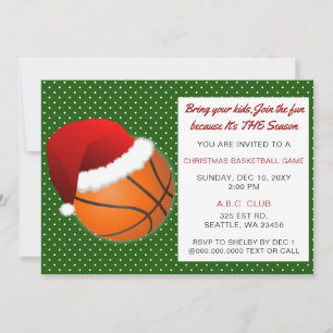 Red & Green Christmas Basketball Tournament Invitation