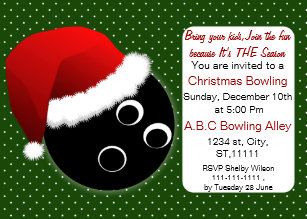 bowling christmas invitations zazzle