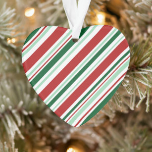 Red Green Christmas Candy Stripes Ornament