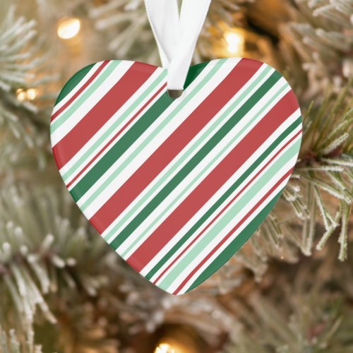 Red Green Christmas Candy Stripes Ornament