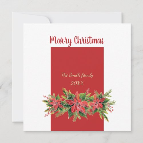 Red green Christmas Flat Card