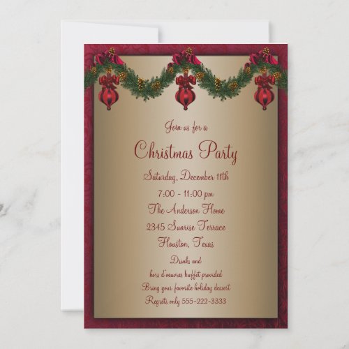 Red Green Christmas Holiday Party Announcement