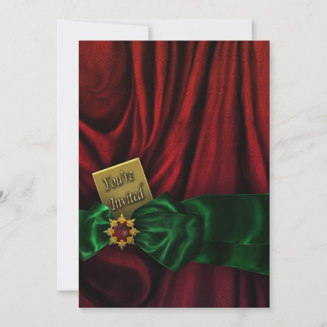 Red Green Christmas Holiday Party Invitation (Front)