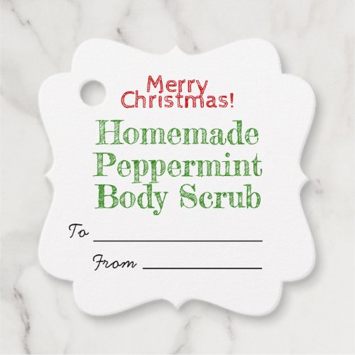 Red Green Christmas Peppermint Body Scrub Spa Favor Tags