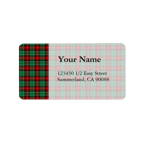 Red Green Christmas Plaid Address Labels