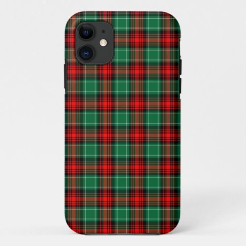 Red Green Christmas Plaid iPhone 11 Case