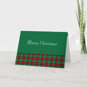 Red Green Christmas Plaid Custom Cards