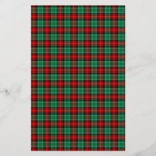 Red Green Christmas Plaid Scrapbook Stationery